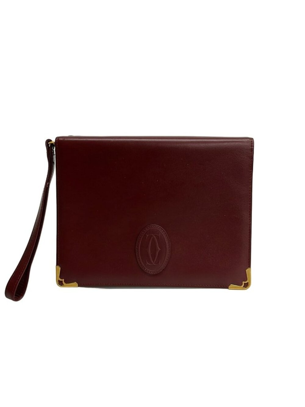 Cartier Second Bag Must Line Bordeaux Gold Leather